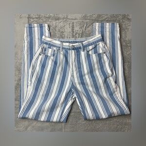 American Eagle Outfitters Mom Denim Jeans Women's Sz 0 Striped Blue White